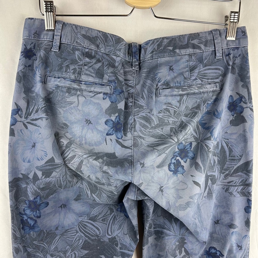 GAP Womens Blue Tropical Floral Girlfriend Chinos Pants Size 8 Relaxed Tapered - Picture 6 of 8